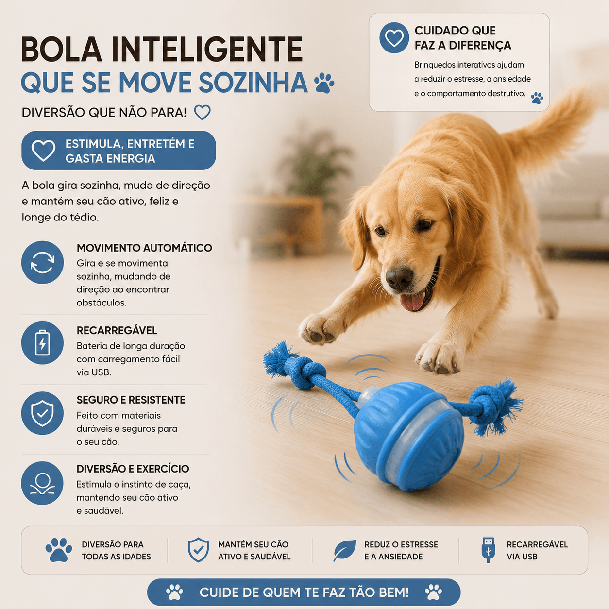 Brinquedo Giratório Interativo para Cães
