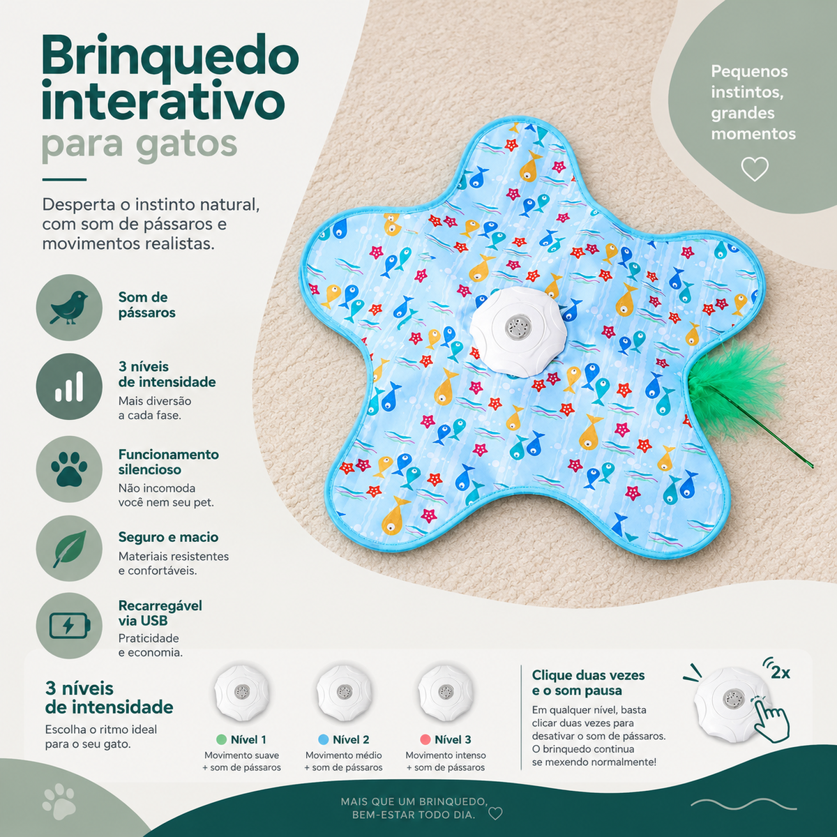 Tapete de Caça para Gatos