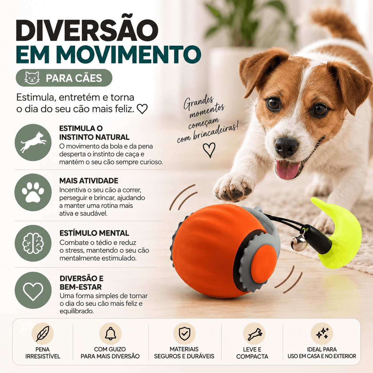 Bola Pena Elétrica para Cão