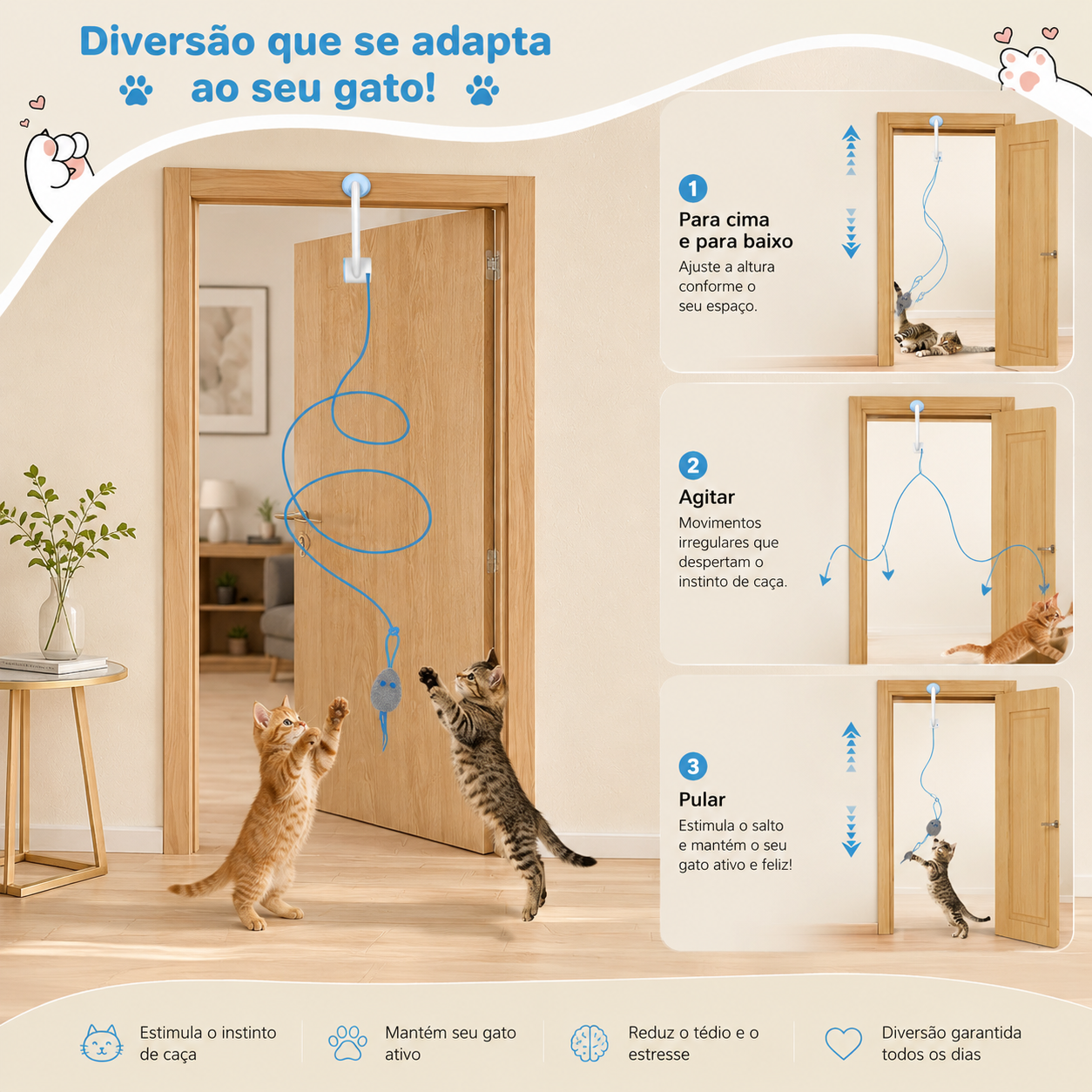 Brinquedo Interativo de Porta para Gatos