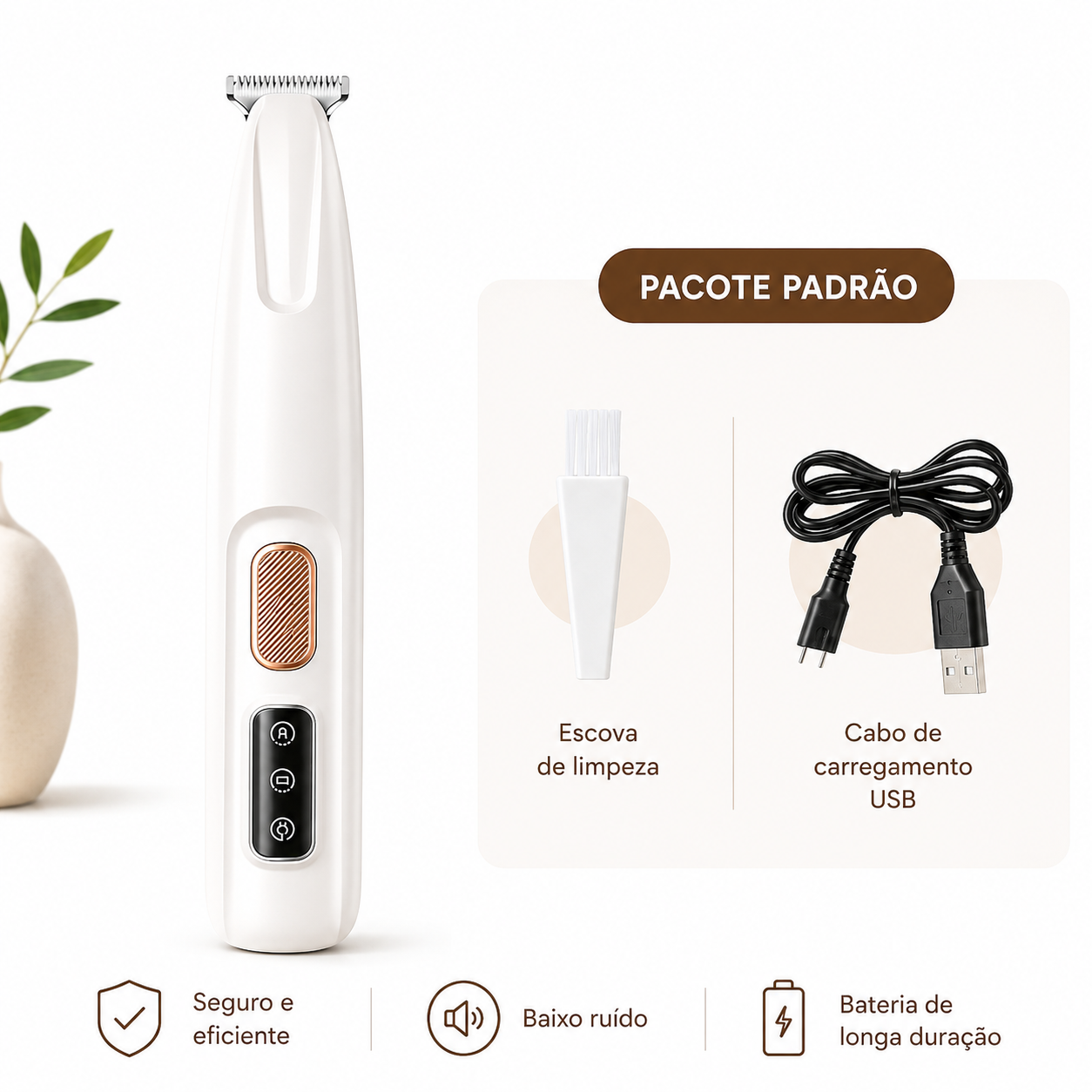 Aparador de Pelos Recarregável para Cães