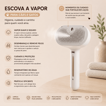 Escova a Vapor de Limpeza para Gatos
