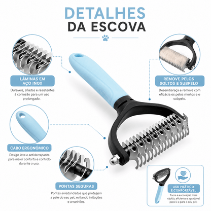Escova de Aço pelos para Cães