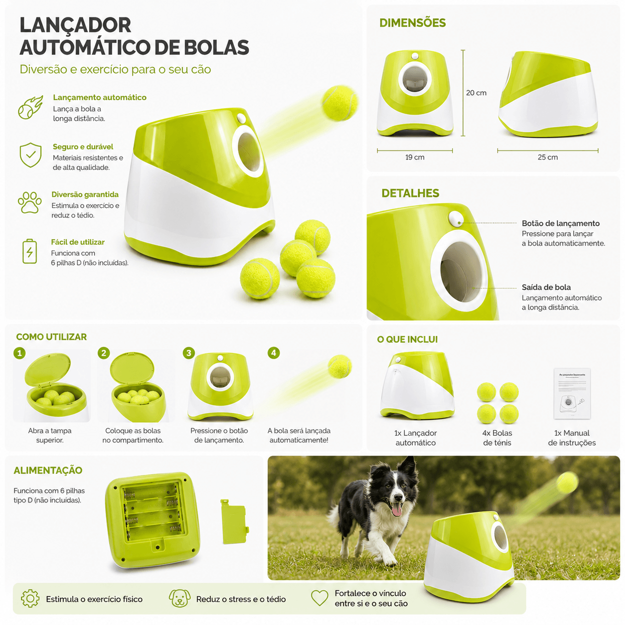 Brinquedo Lançador de Bola para Cães
