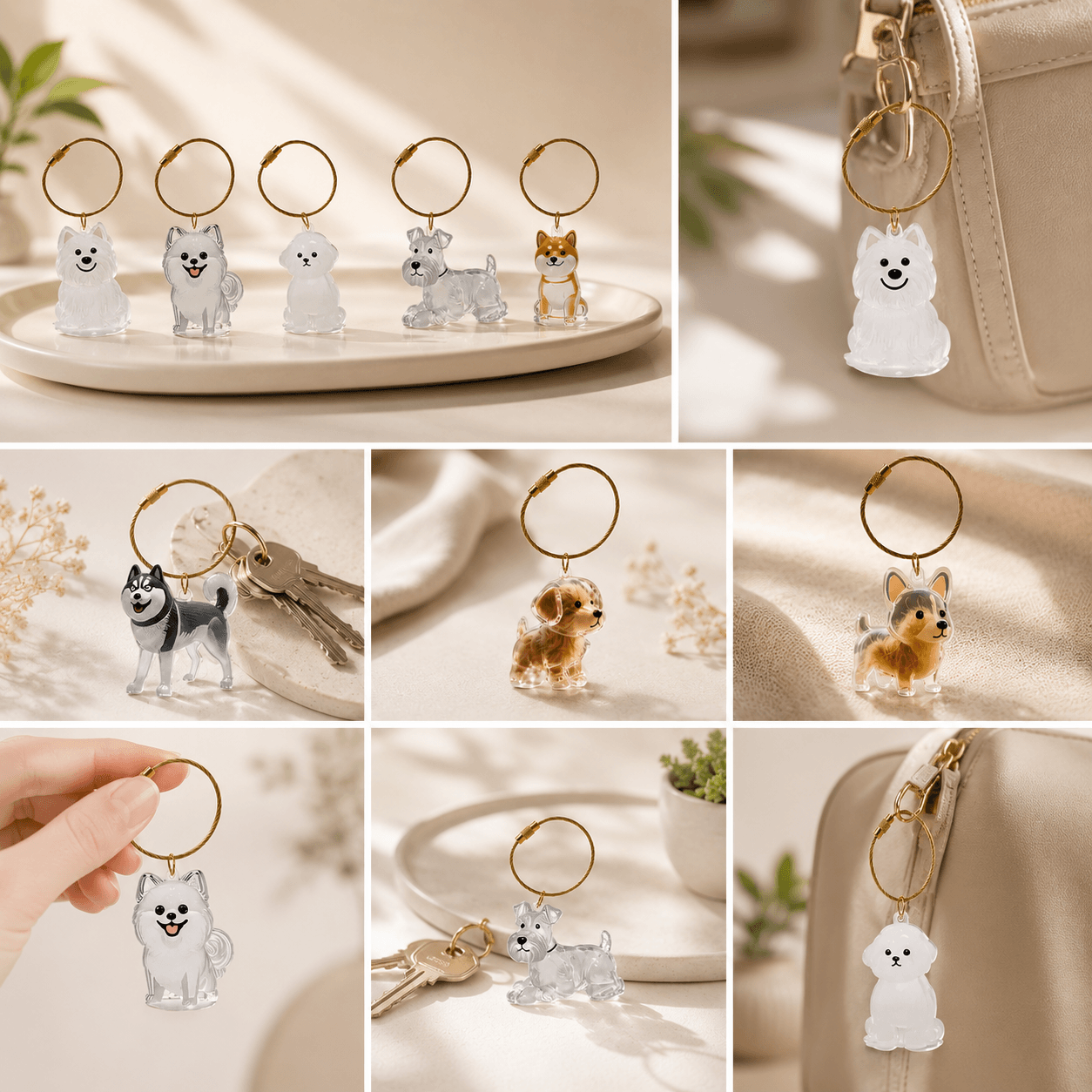Porta Chaves de Acrílico para Pelos de Cães