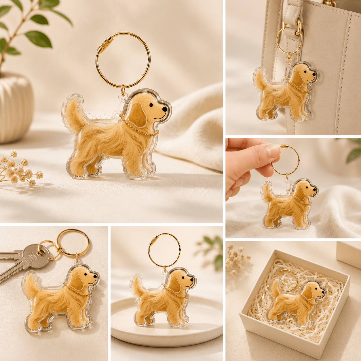 Porta Chaves de Acrílico para Pelos de Cães