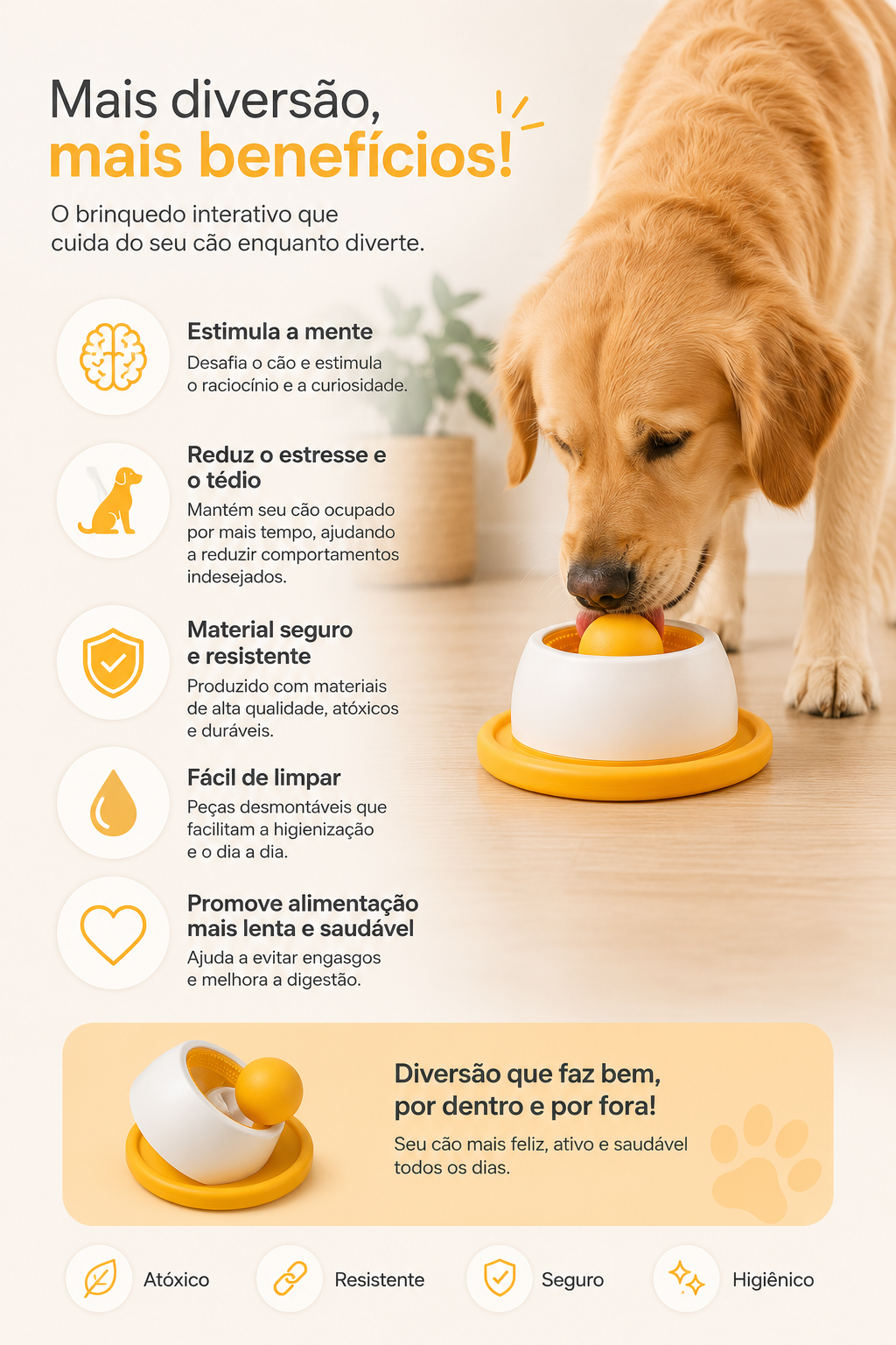 Brinquedo Interativo de Lamber para Cães