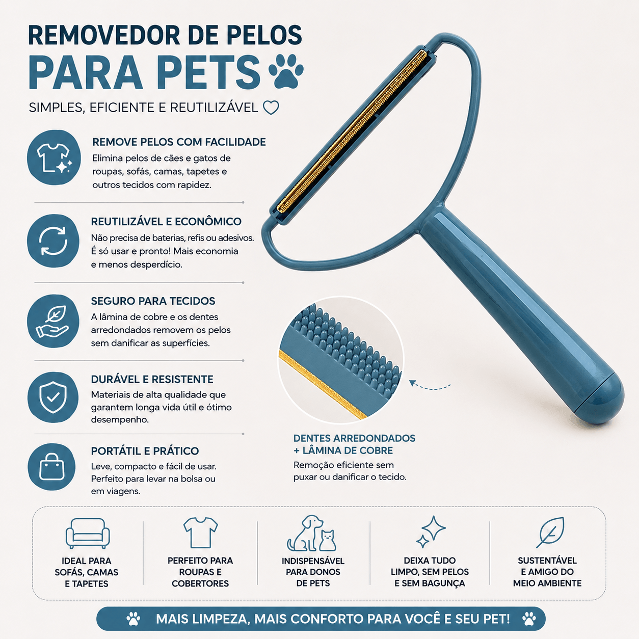 Removedor de Pelos de Tecidos