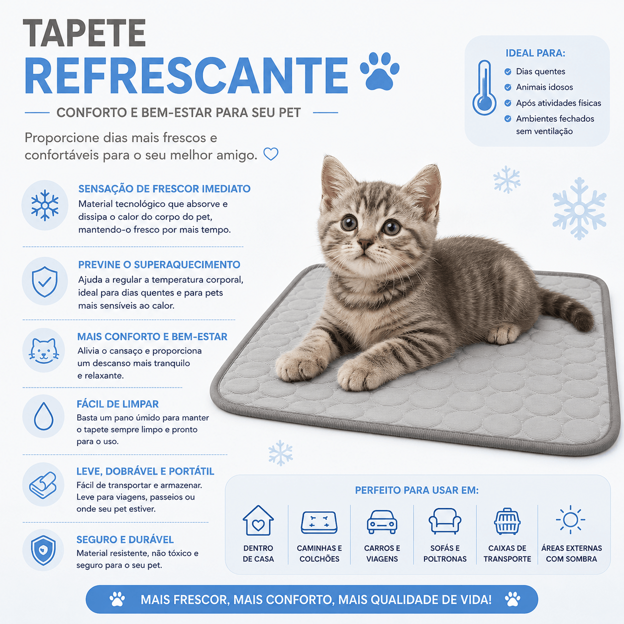 Tapete Gelado para Gatos