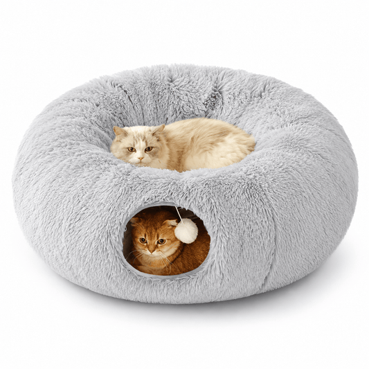 Cama Toquinha com Túnel para Gatos