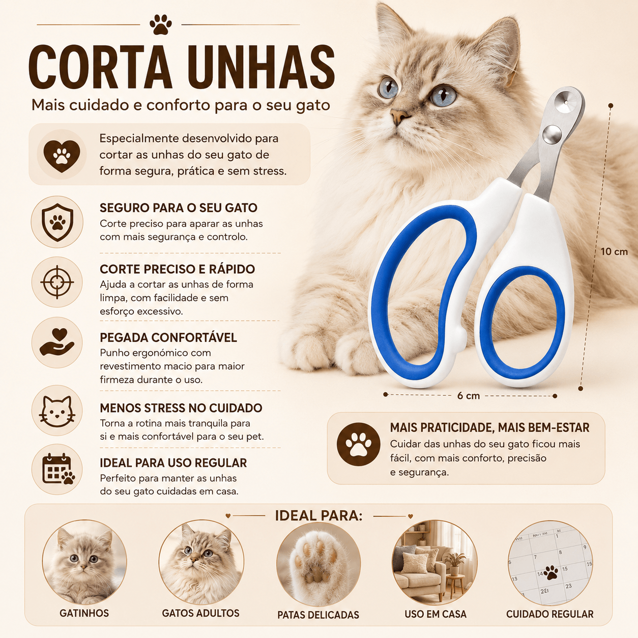 Cortador de Unhas para Gatos