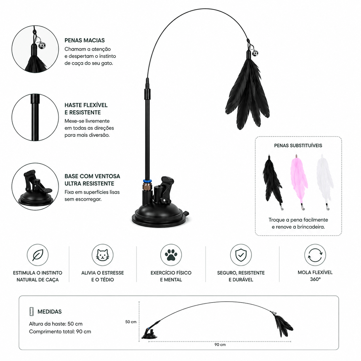 Varinha com Ventosa para Gatos