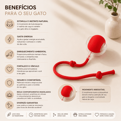 Brinquedo Bola de Caça Elétronica para Gatos