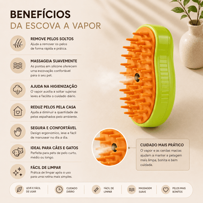 Escova a Vapor Recarregável Para Gatos