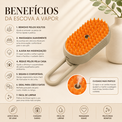 Escova Vaporizadora para Gatos