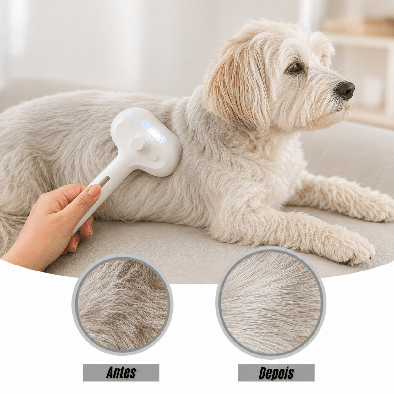 Escova a Vapor de Limpeza para Cães