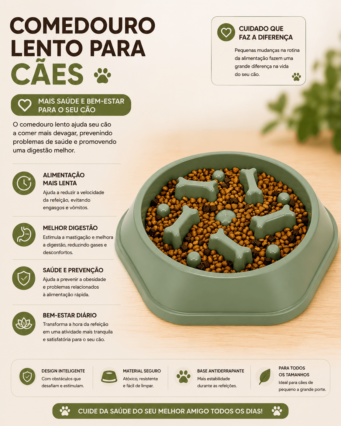 Alimentador Lento para Cães