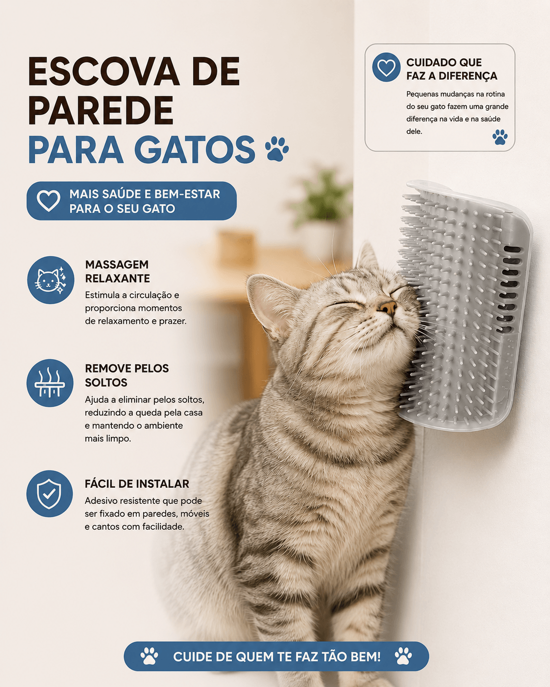 Massageador de Parede para Gatos