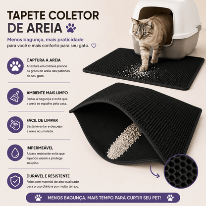 Tapete Higiênico Recolhedor de Areia para Gatos