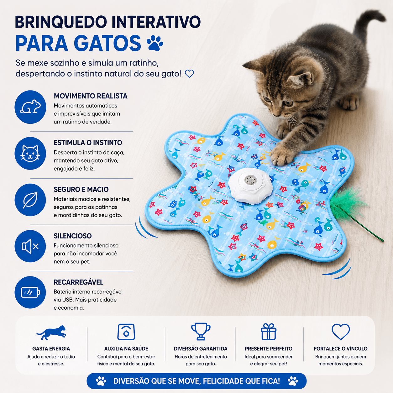 Tapete Interactivo de Caça para Gatos