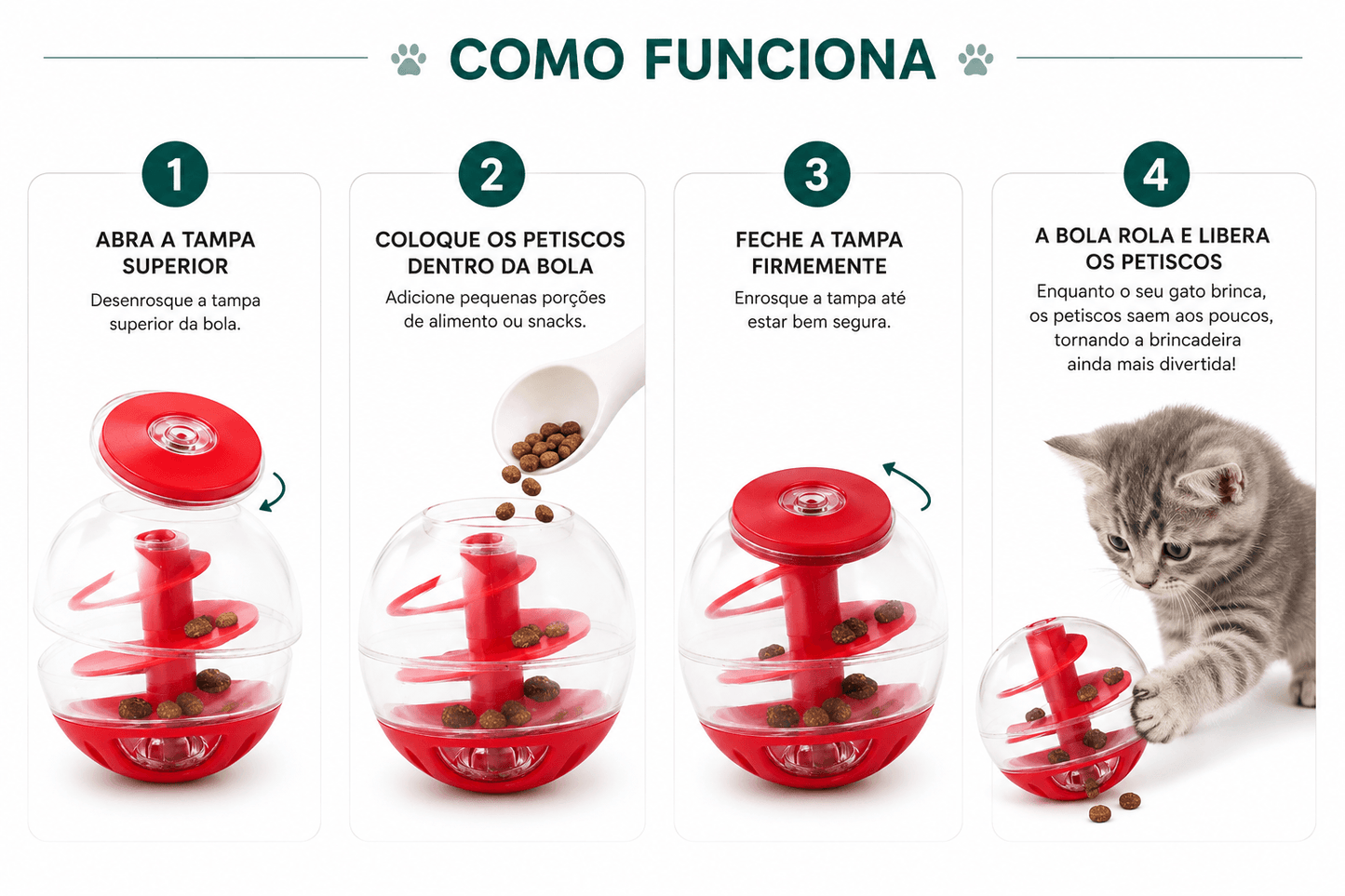 Bola Dispensadora de Snacks para Gatos