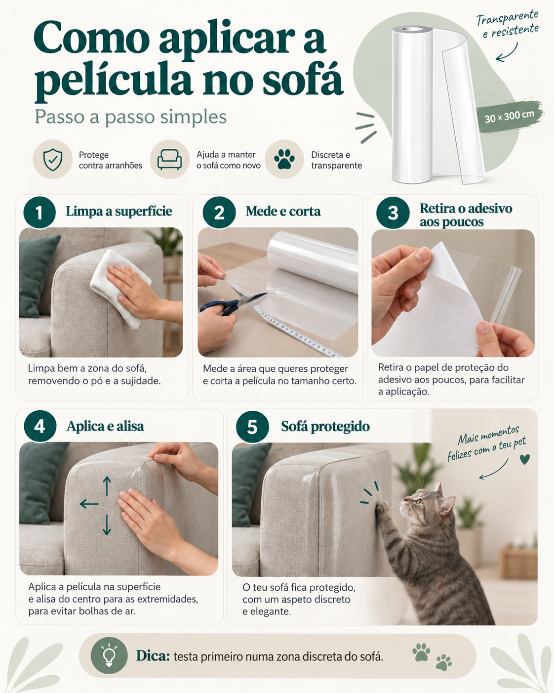 Película Protetora Transparente para Móveis