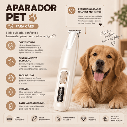 Aparador de Pelos Recarregável para Cães