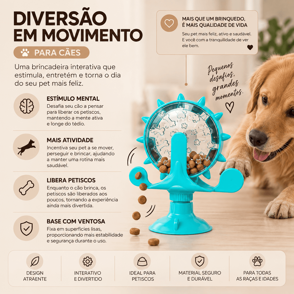 Alimentador Interativo Lento para Cães